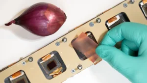 Filtro UV con cebolla roja protege celdas solares